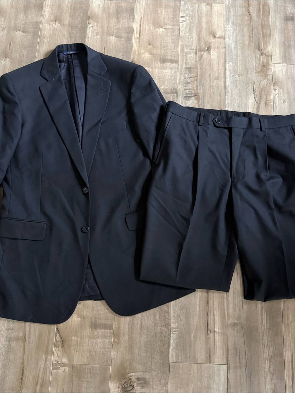 Brooks Brothers Suit Jacket Dress Pants Black Wool Blend 40L 35W 2-Button